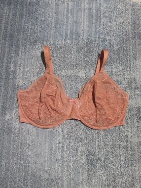 HSIA Lace Underwire Bra in Dusty Rose-stick Women Intimates Size 38G .